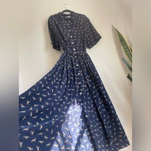 Vintage zebra print button up dress